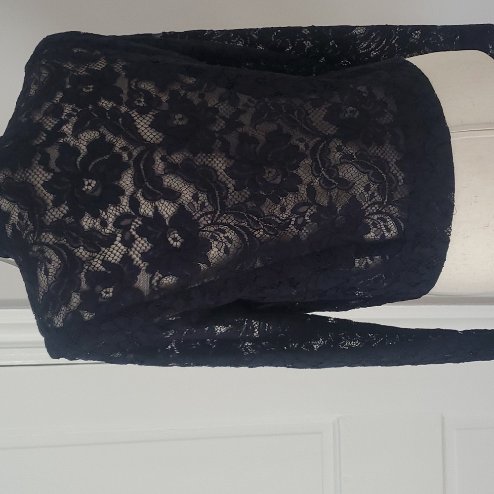 ESCADA Navy Blue Lace Grosgrain Bow Jacket - Picture 5 of 8